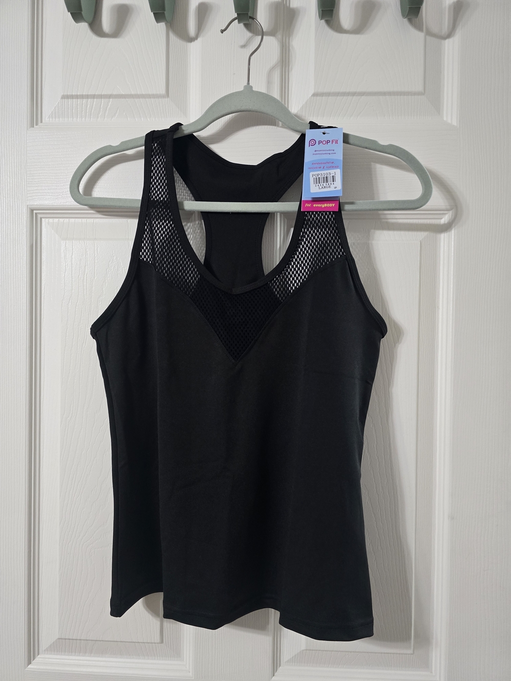 POP Fit Black Mesh Racerback Active Tank